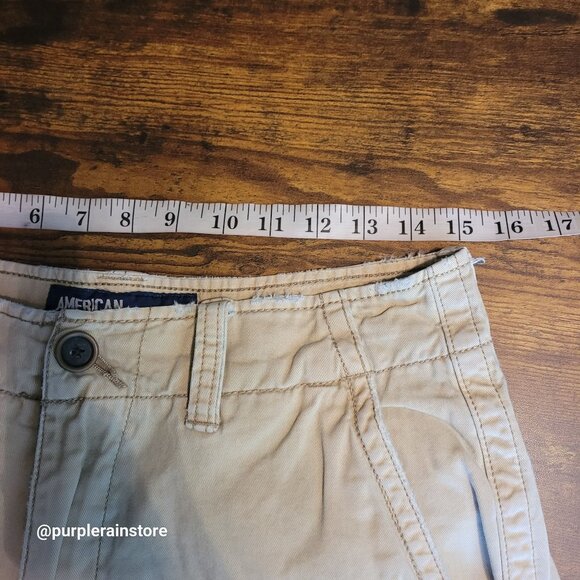 Vtg American Eagle Cargo Shorts 30 Stone Beige Streetwear Outdoor Gorpcore Y2K - Picture 6 of 11